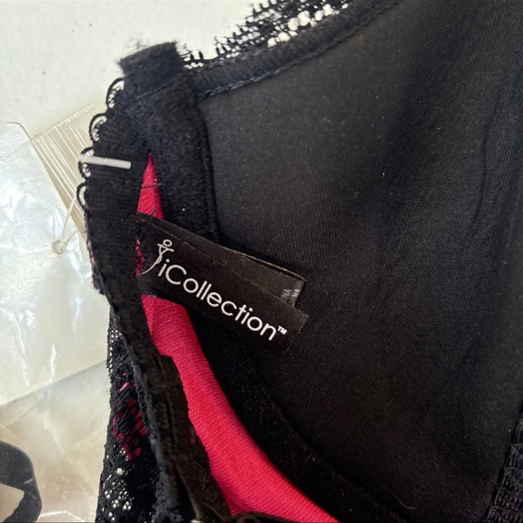 NEW iCollection Sz Large Brocade lace croquette Satin Halter sexy lingerie - Picture 8 of 13